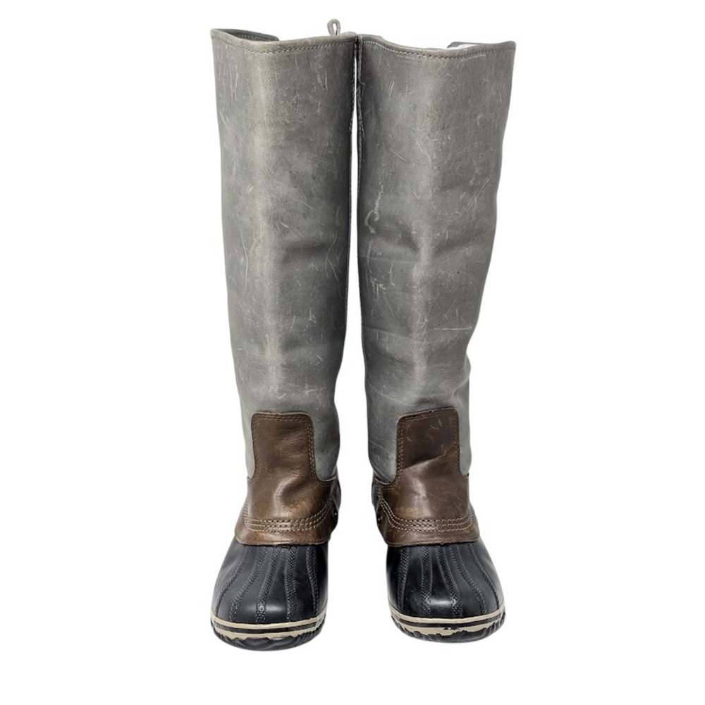 Sorel Slimpack Riding Tall Boots Shale Gray Women 6 5 Waterproof Insulated - Picture 2 of 10